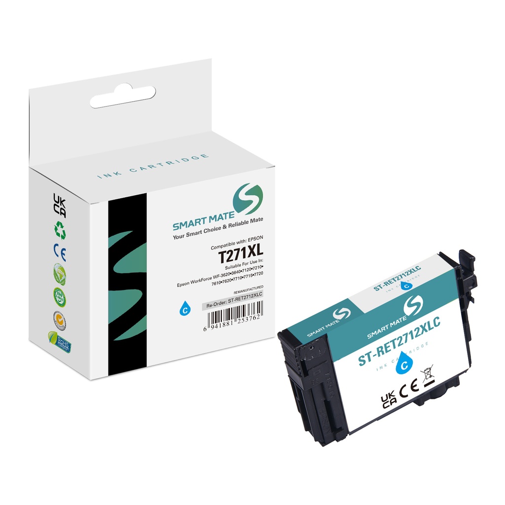 SMART MATE Remanufactured EPSON C13T27124012 (T271XL) Inkjet Cartridge