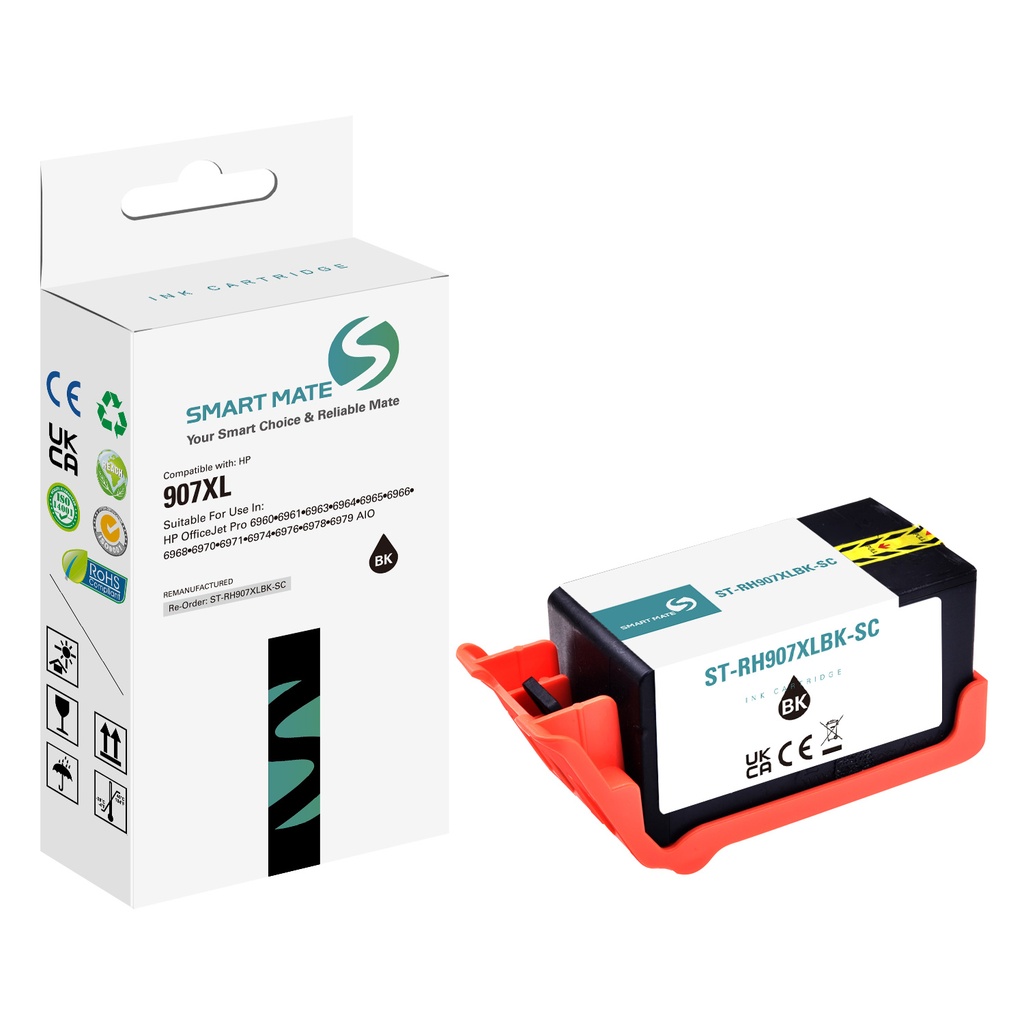 SMART MATE Remanufactured HP T6M19AE (907XL) Inkjet Cartridge