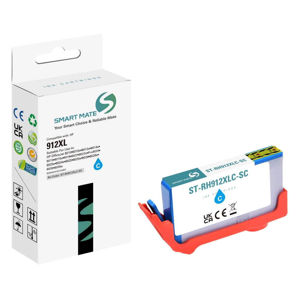 SMART MATE Remanufactured HP 3YL81AE (912XL) Inkjet Cartridge