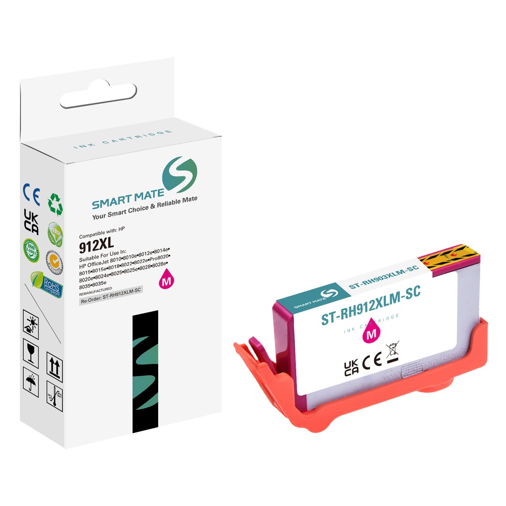 SMART MATE Remanufactured HP 3YL82AE (912XL) Inkjet Cartridge