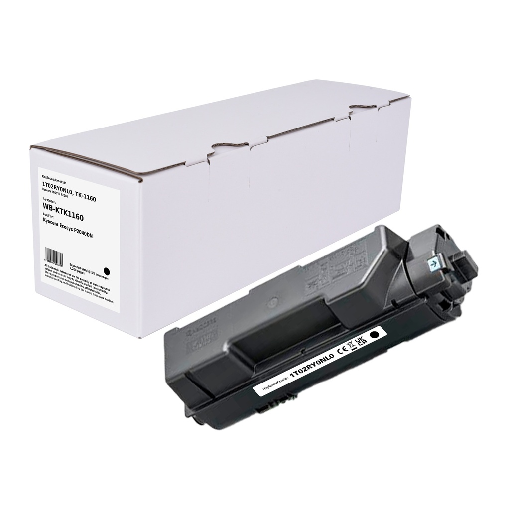 White Box Standard Remanufactured Kyocera 1T02RY0NL0 (TK-1160) Toner Mono