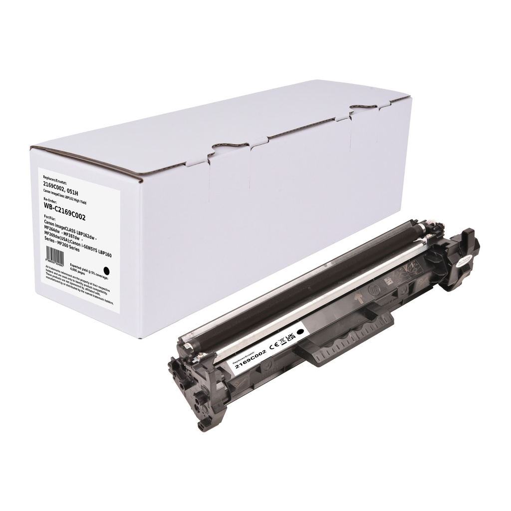 White Box Standard Remanufactured Canon 2169C002 (051H) Toner Mono