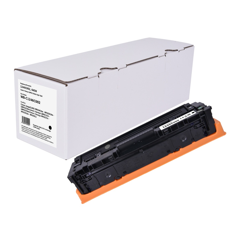 White Box Standard Remanufactured Canon 1246C002 (045H) Toner Black