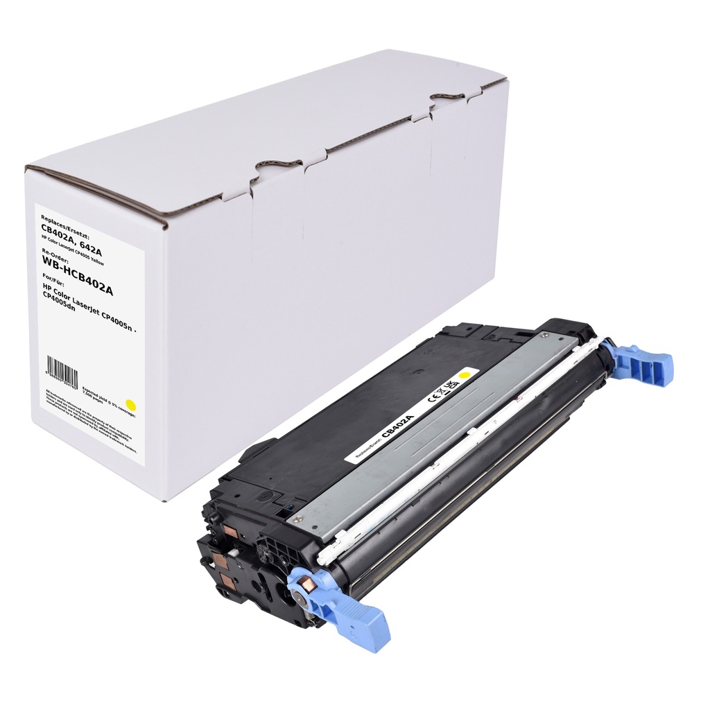 White Box Standard Remanufactured HP CB402A (642A) Toner Yellow