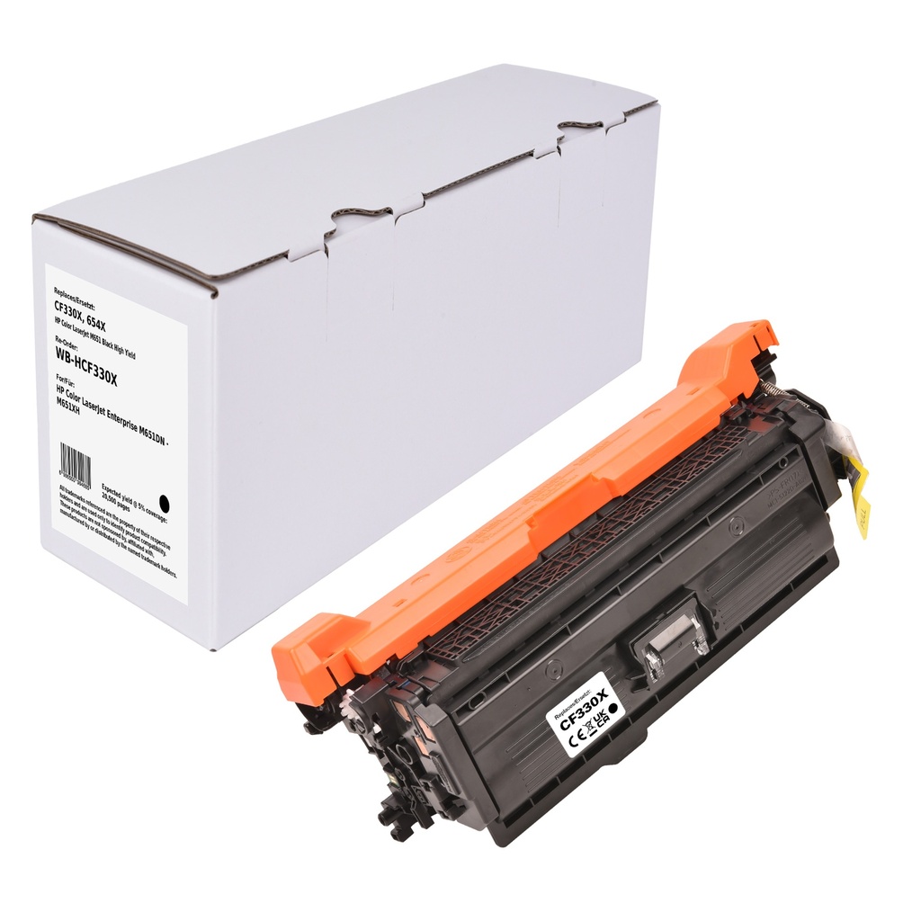 White Box Standard Remanufactured HP CF330X (654X) Toner Black