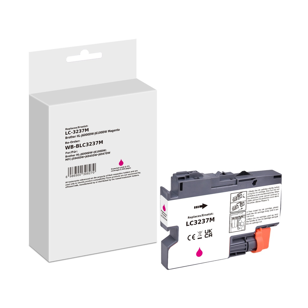 White Box Standard Compatible Brother LC-3237M (LC-3237) Inkjet Cartridge Magenta