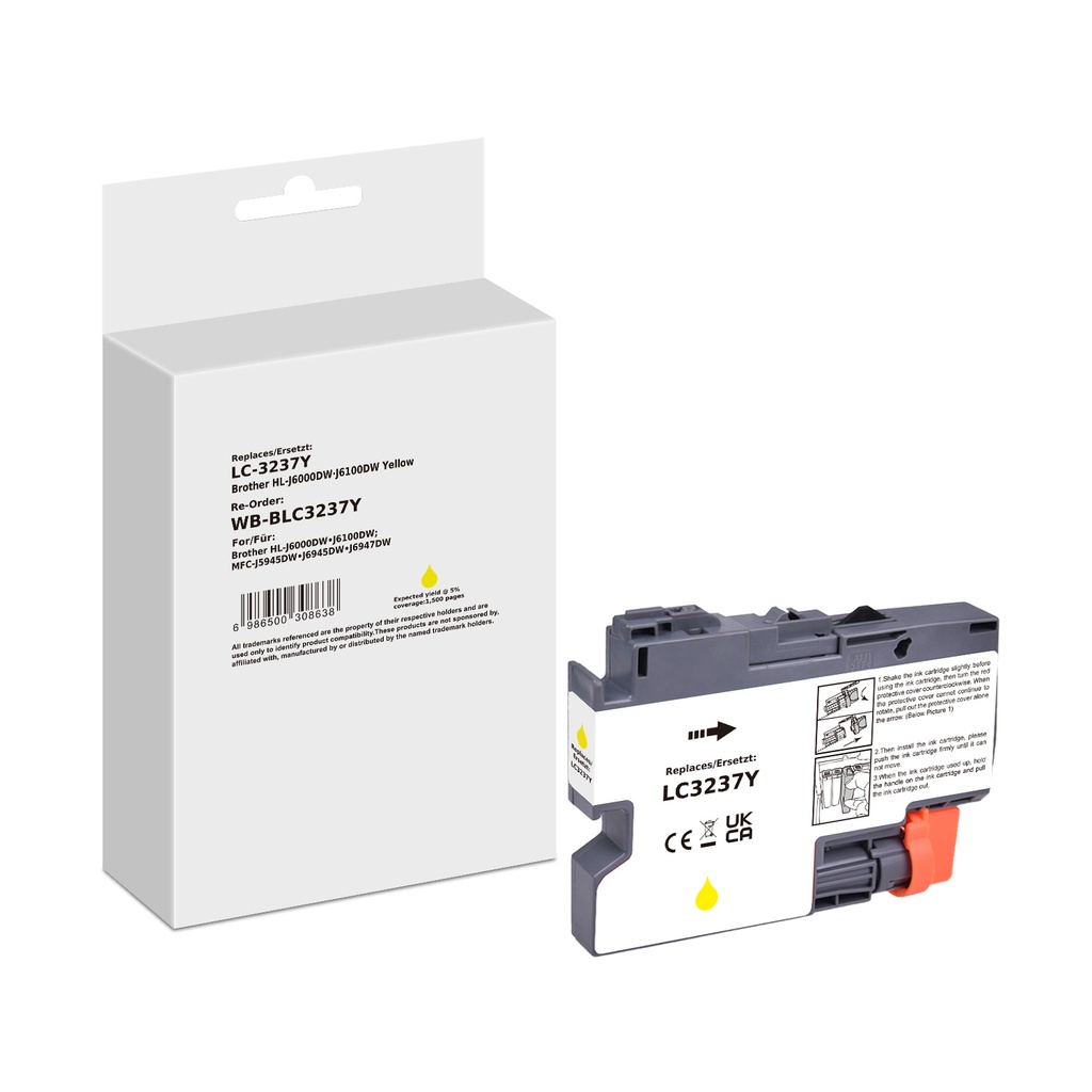 White Box Standard Compatible Brother LC-3237Y (LC-3237) Inkjet Cartridge Yellow