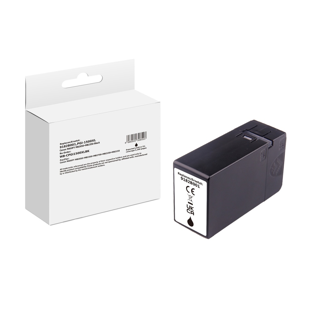 White Box Standard Compatible Canon 9182B001 (PGI-1500XL) Inkjet Cartridge Black