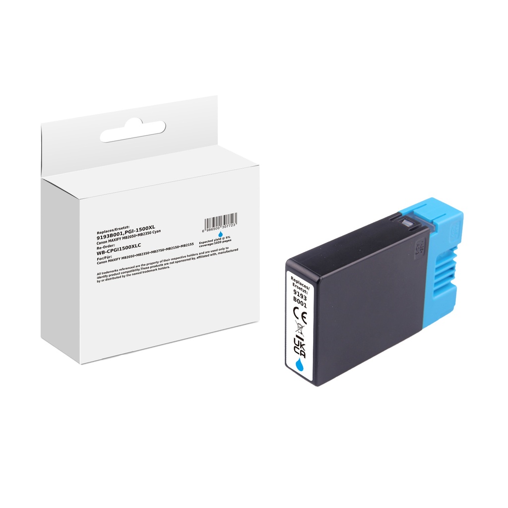 White Box Standard Compatible Canon 9193B001 (PGI-1500XL) Inkjet Cartridge Cyan