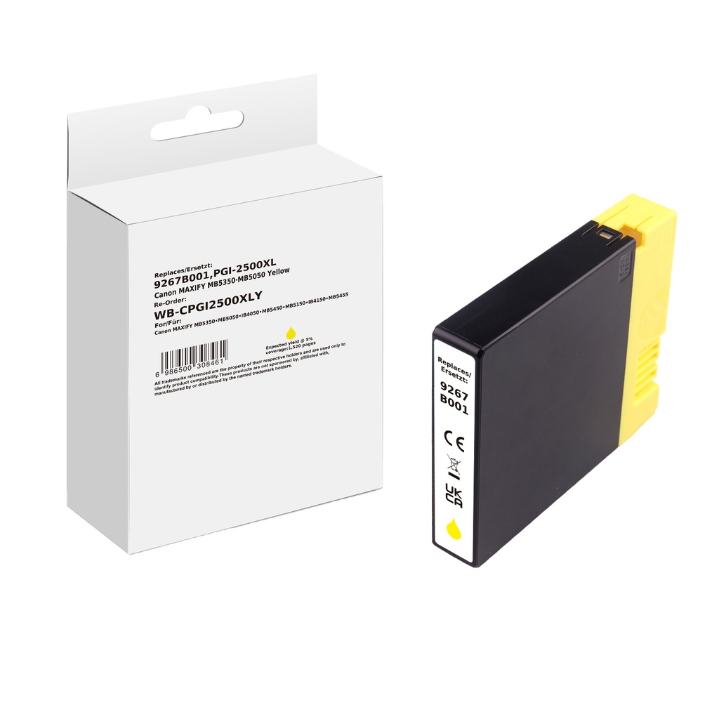 White Box Standard Compatible Canon 9267B001 (PGI-2500XL) Inkjet Cartridge Yellow