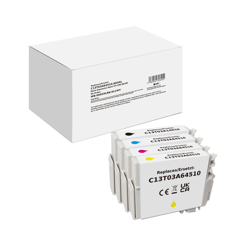 White Box Standard Compatible Epson C13T03A64510 (603XL) Inkjet Cartridge Black/Cyan/Magenta/Yellow