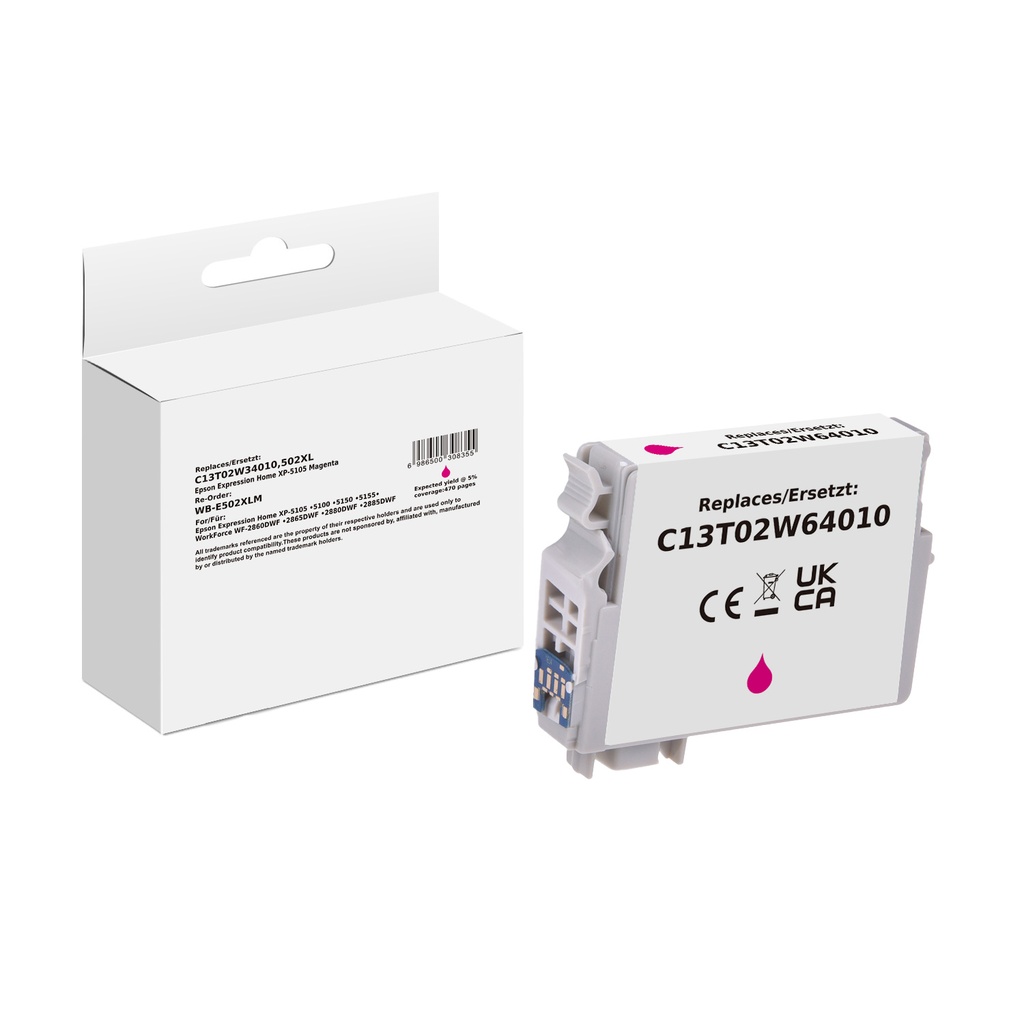 White Box Standard Compatible Epson C13T02W34010 (502XL) Inkjet Cartridge Magenta