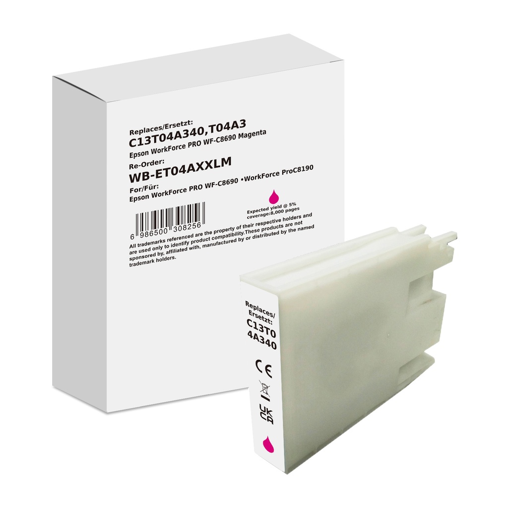 White Box Standard Compatible Epson C13T04A340 (T04A3) Inkjet Cartridge Magenta