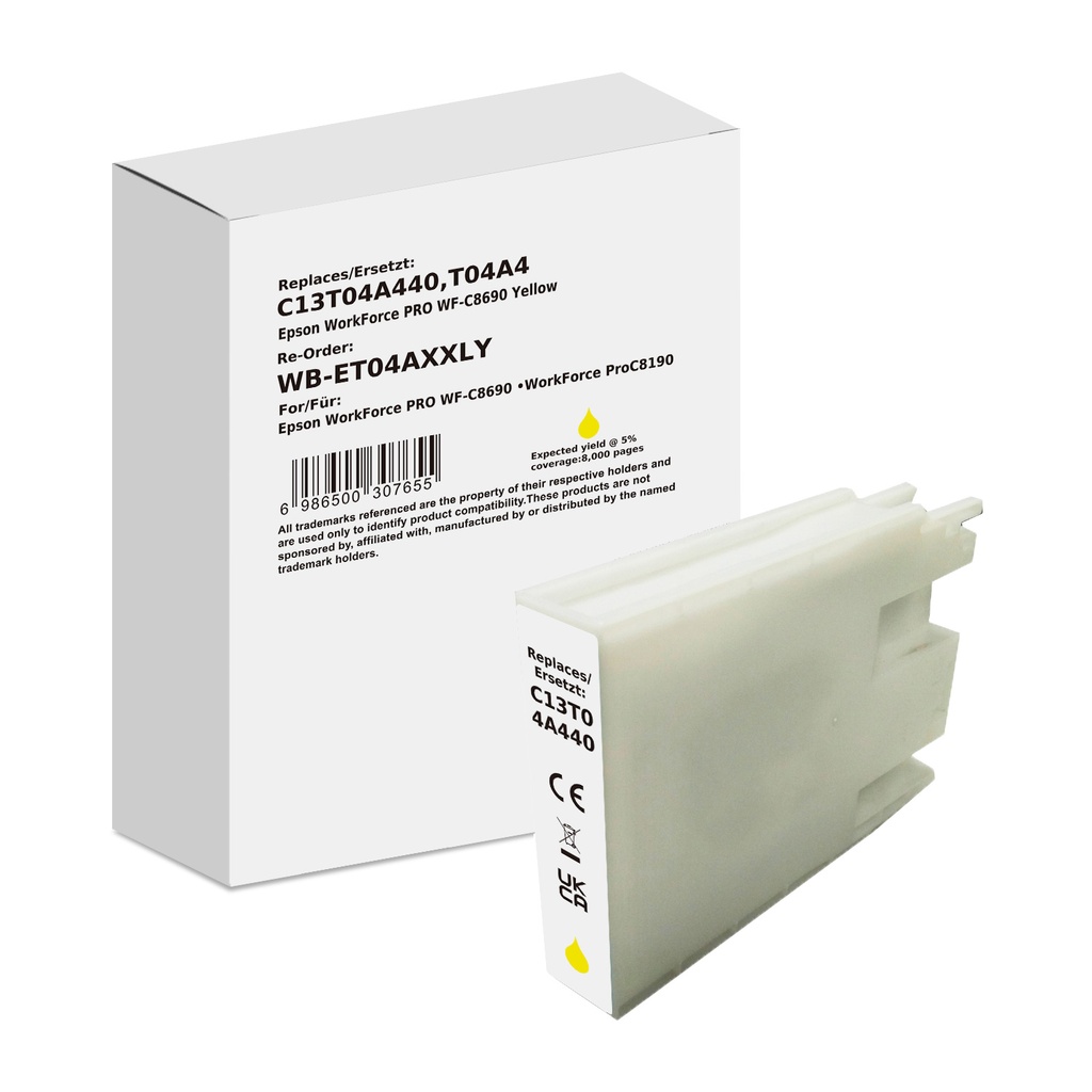 White Box Standard Compatible Epson C13T04A440 (T04A4) Inkjet Cartridge Yellow