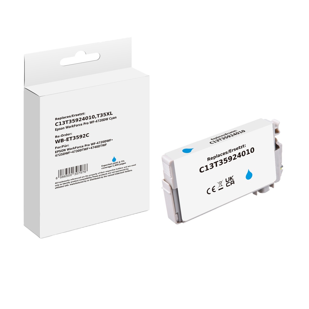 White Box Standard Compatible Epson C13T35924010 (T35XL) Inkjet Cartridge Cyan