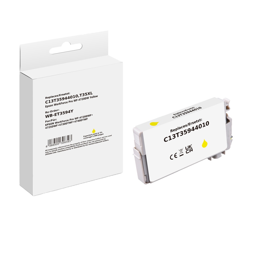 White Box Standard Compatible Epson C13T35944010 (T35XL) Inkjet Cartridge Yellow