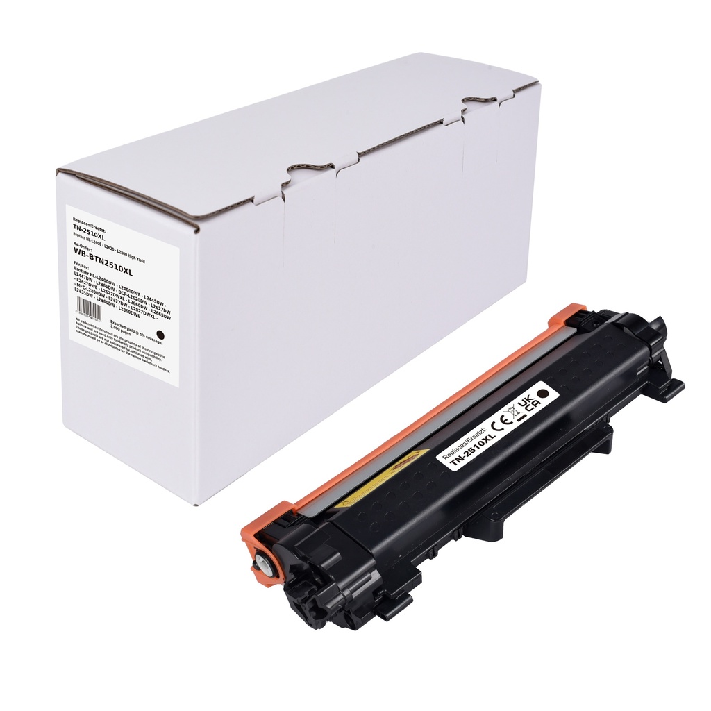 White Box Standard Remanufactured Brother TN-2510XL Toner Mono