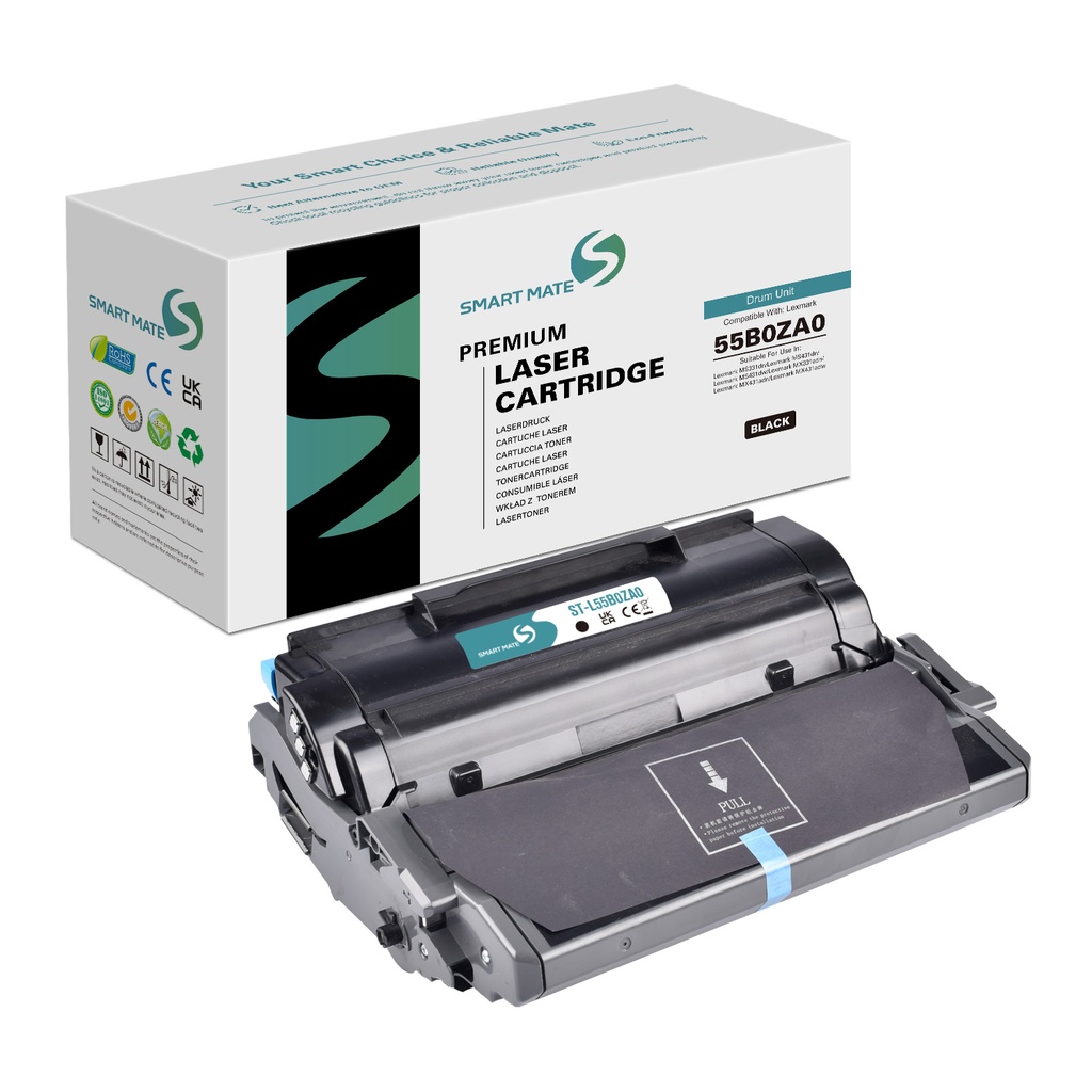 SMART MATE Remanufactured Lexmark 55B0ZA0 Toner Mono