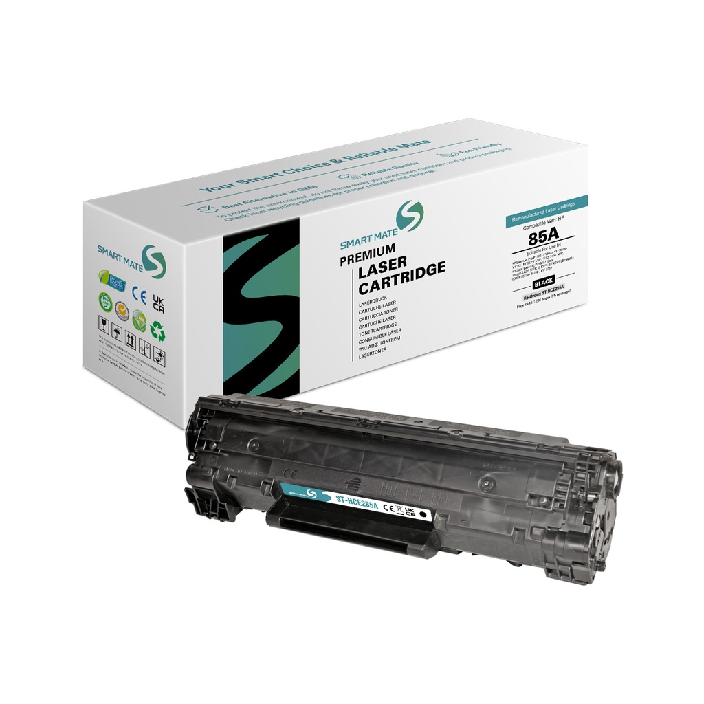 SMART MATE Remanufactured HP CE285A (85A) Toner Mono