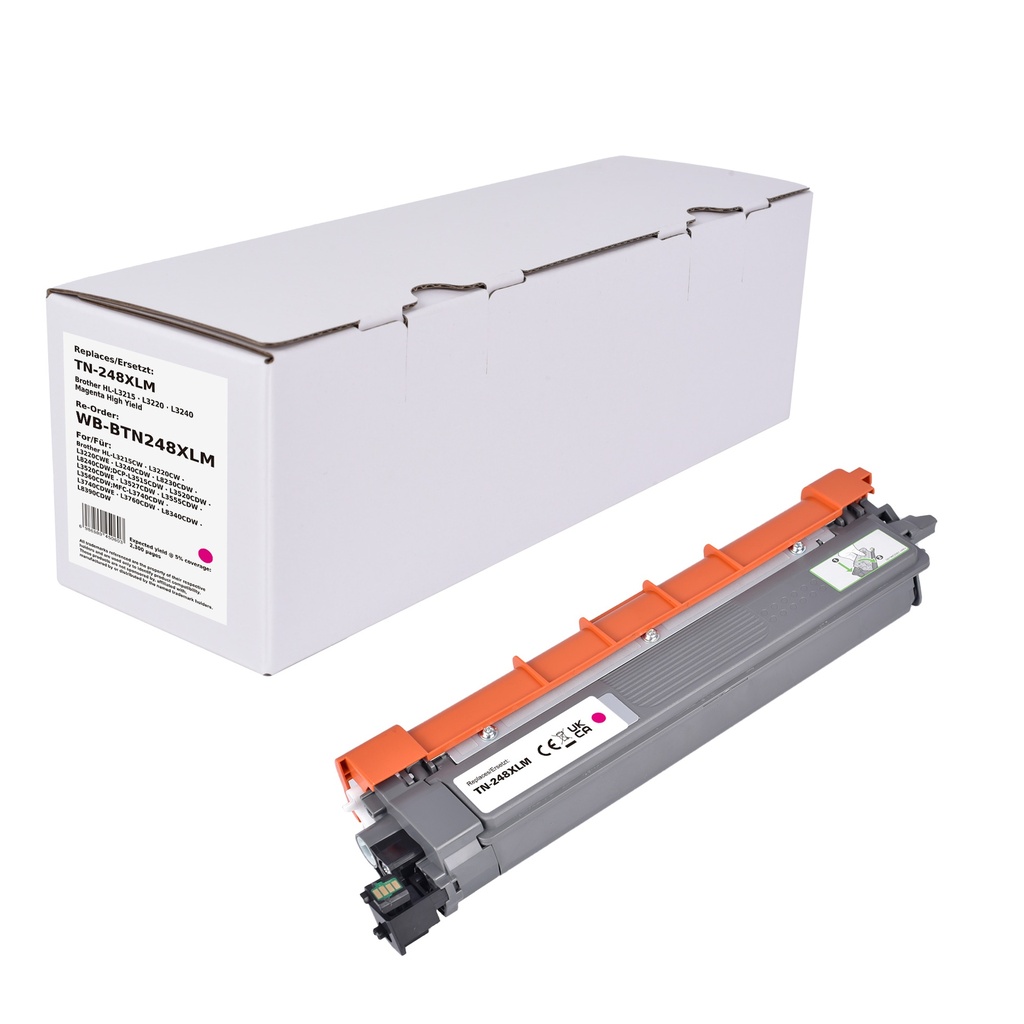 White Box Standard Remanufactured Brother TN-248M Toner Magenta