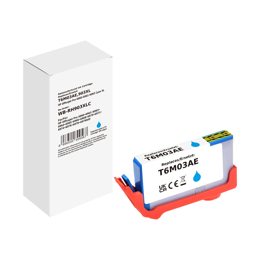 White Box Standard Remanufactured HP T6M03AE (903XL) Inkjet Cartridge Cyan