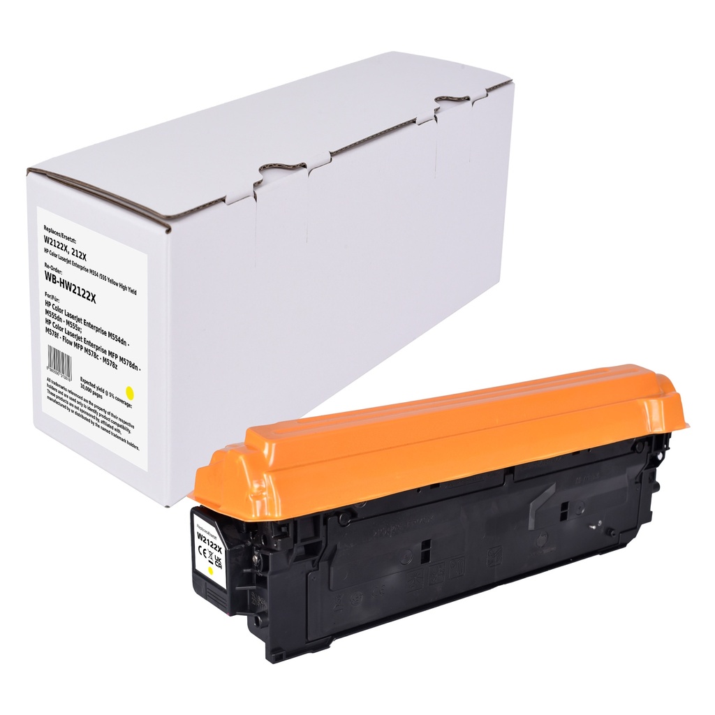 White Box Standard Remanufactured HP W2122X (212X) Toner Yellow