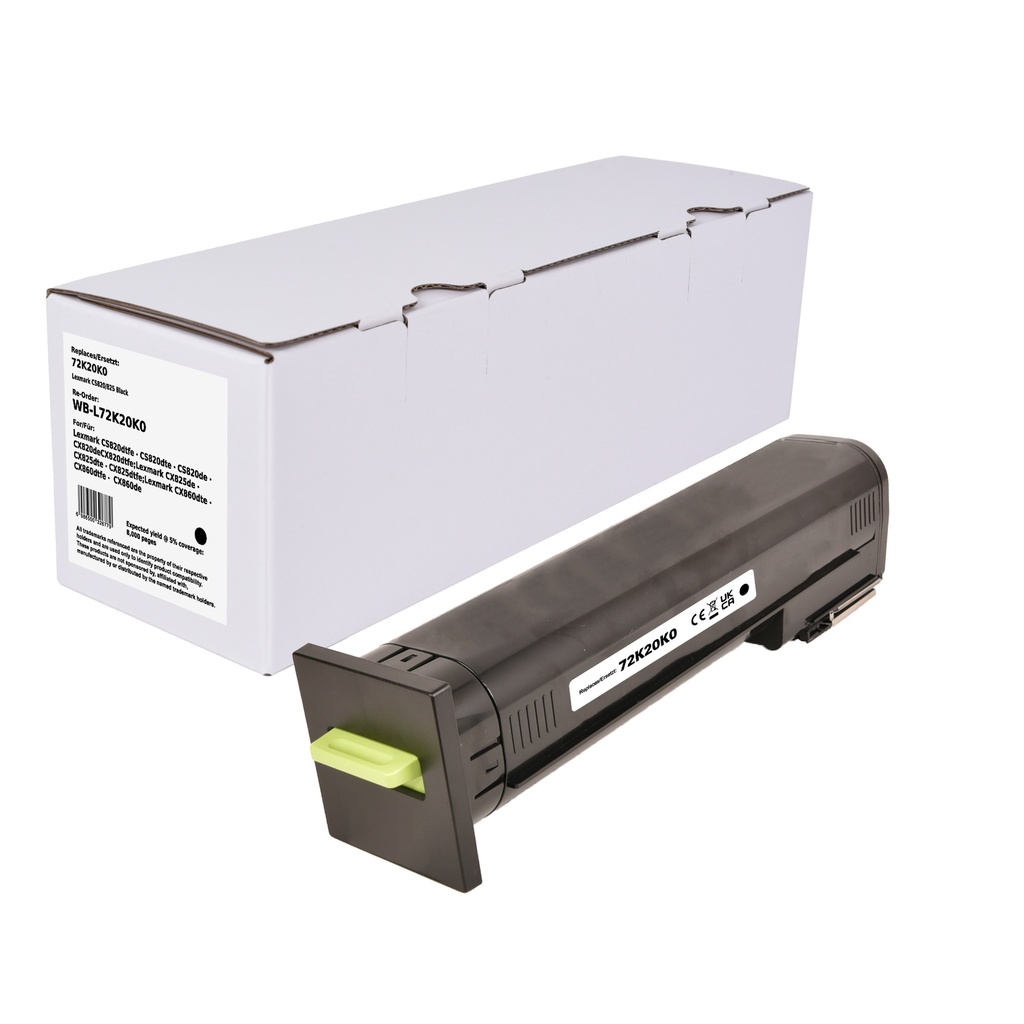 White Box Standard Remanufactured Lexmark 72K20K0 Toner Black