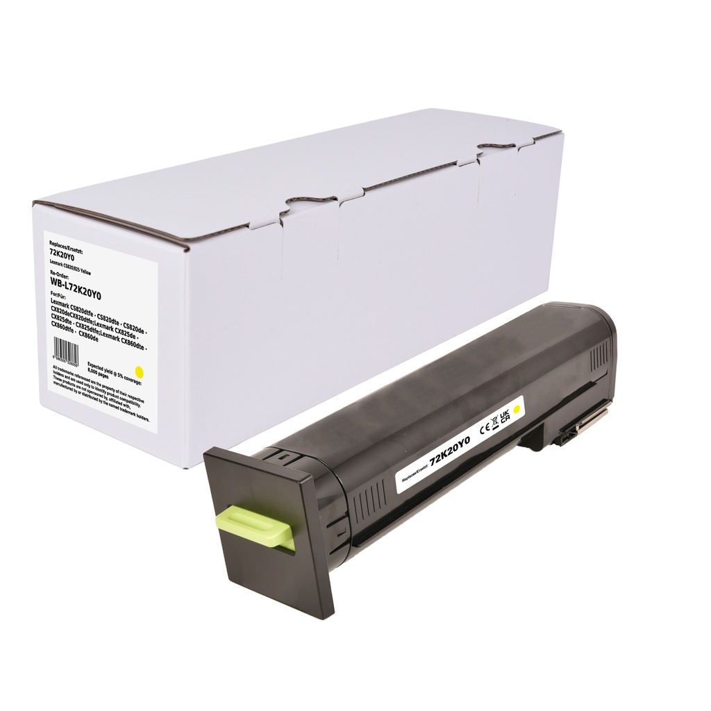 White Box Standard Remanufactured Lexmark 72K20Y0 Toner Yellow