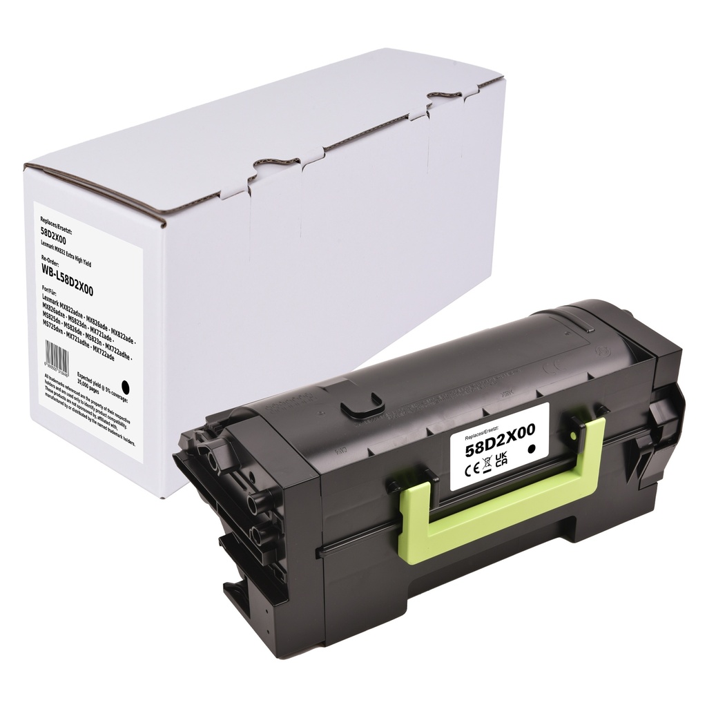 White Box Standard Remanufactured Lexmark 58D2X00 Toner Mono