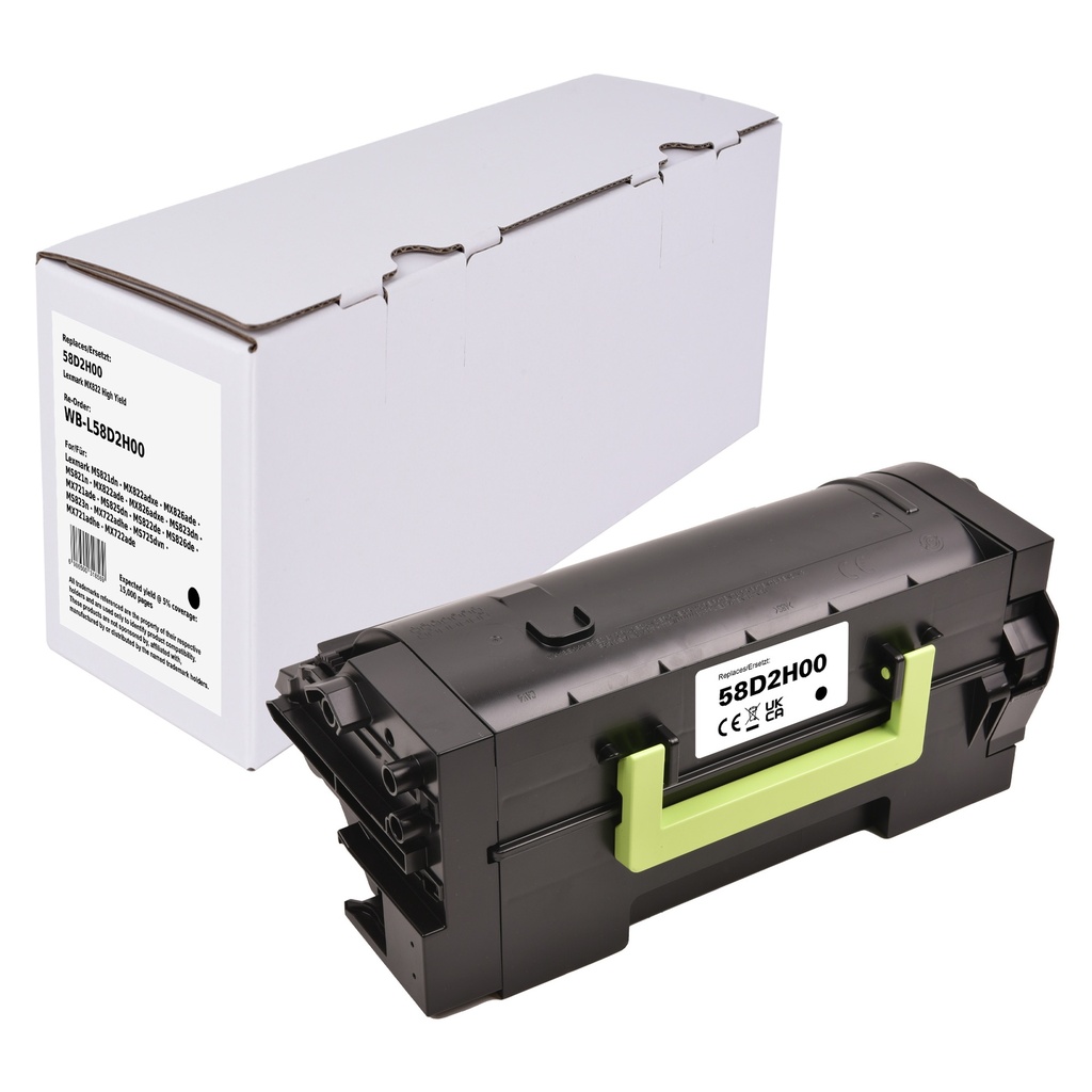 White Box Standard Remanufactured Lexmark 58D2H00 Toner Mono