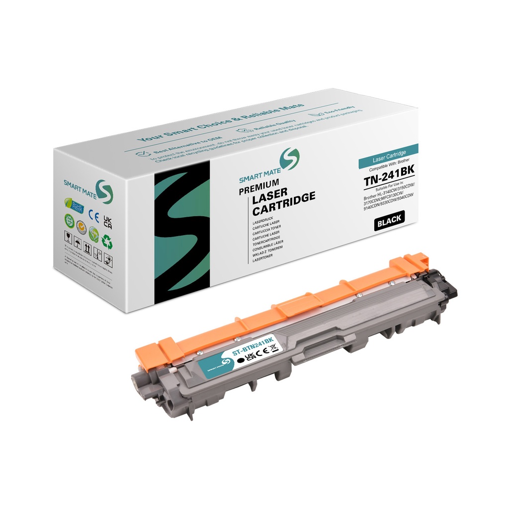 SMART MATE Remanufactured Brother TN-241BK Toner Black