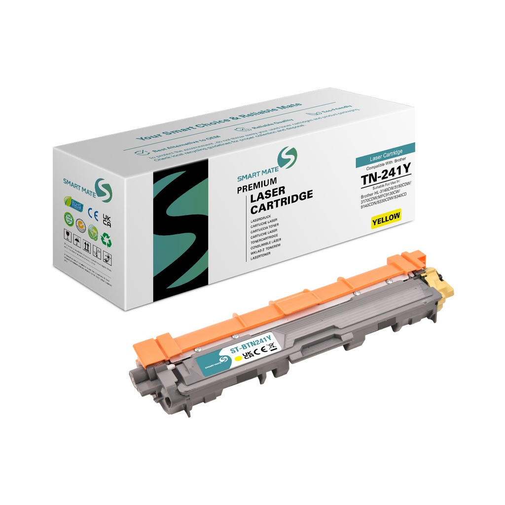 SMART MATE Remanufactured Brother TN-241Y Toner Yellow