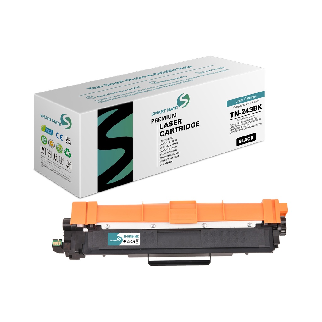 SMART MATE Remanufactured Brother TN-243BK Toner Black