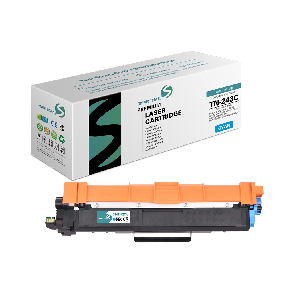 SMART MATE Remanufactured Brother TN-243C Toner Cyan