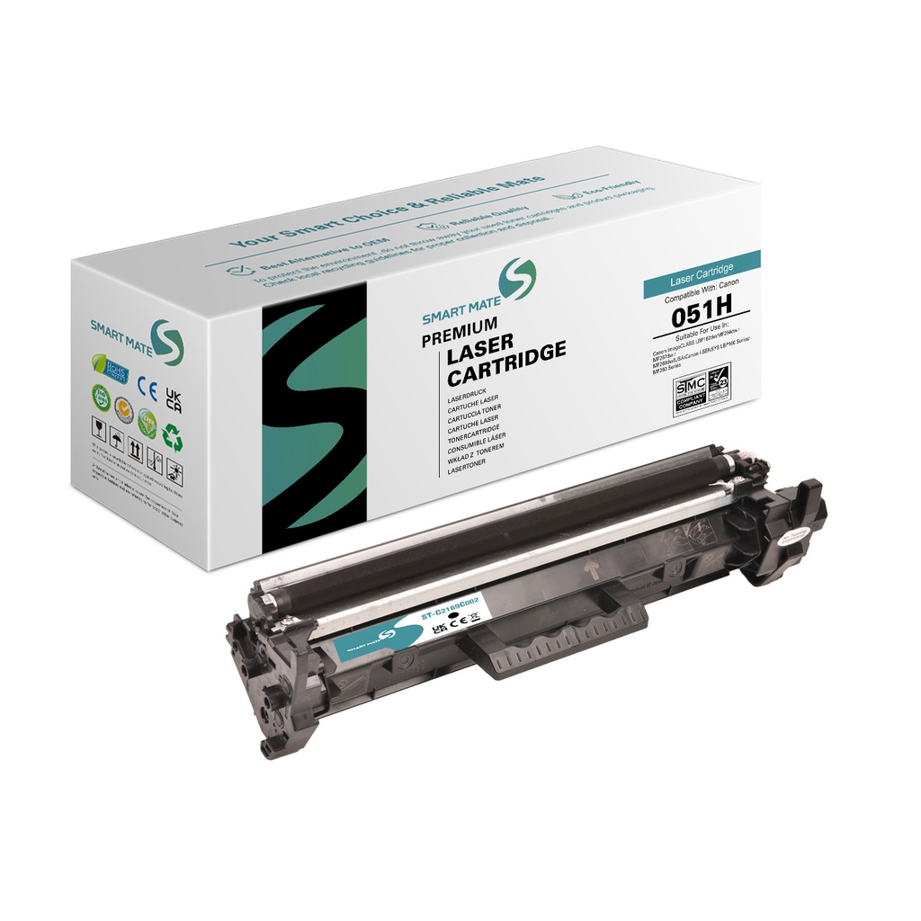 SMART MATE Remanufactured Canon 2169C002 (051H) Toner Mono