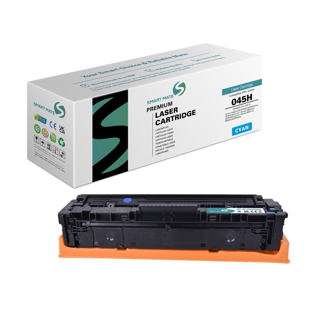 SMART MATE Remanufactured Canon 1245C002 (045H) Toner Cyan