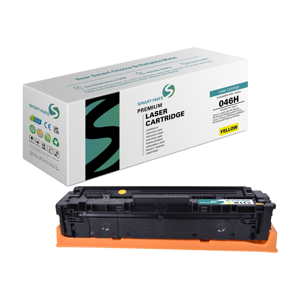 SMART MATE Remanufactured Canon 1251C002 (046H) Toner Yellow