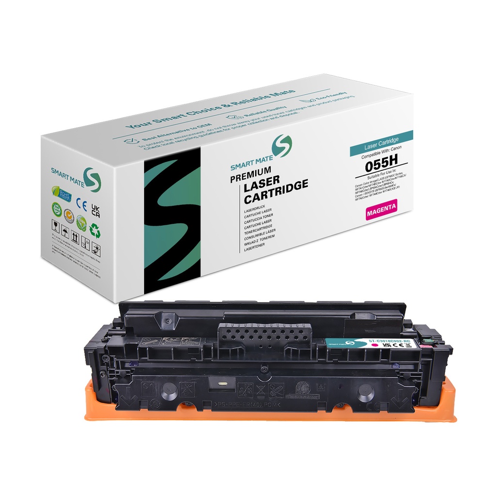 SMART MATE Remanufactured Canon 3018C002 (055H) Toner Magenta (Reused chip)