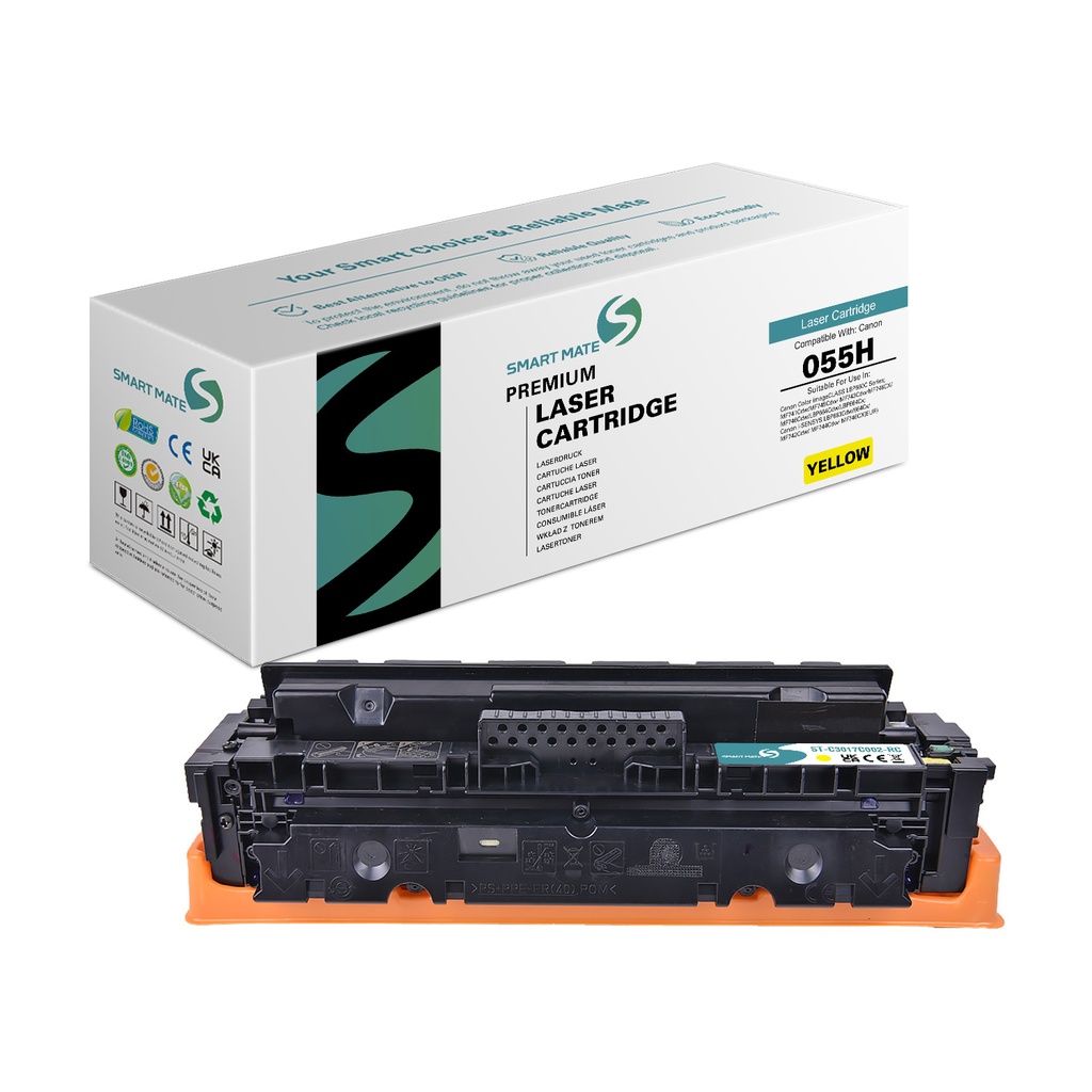 SMART MATE Remanufactured Canon 3017C002 (055H) Toner Yellow (Reused chip)