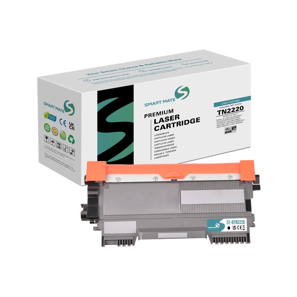 SMART MATE Remanufactured Brother TN-2220 Toner Mono