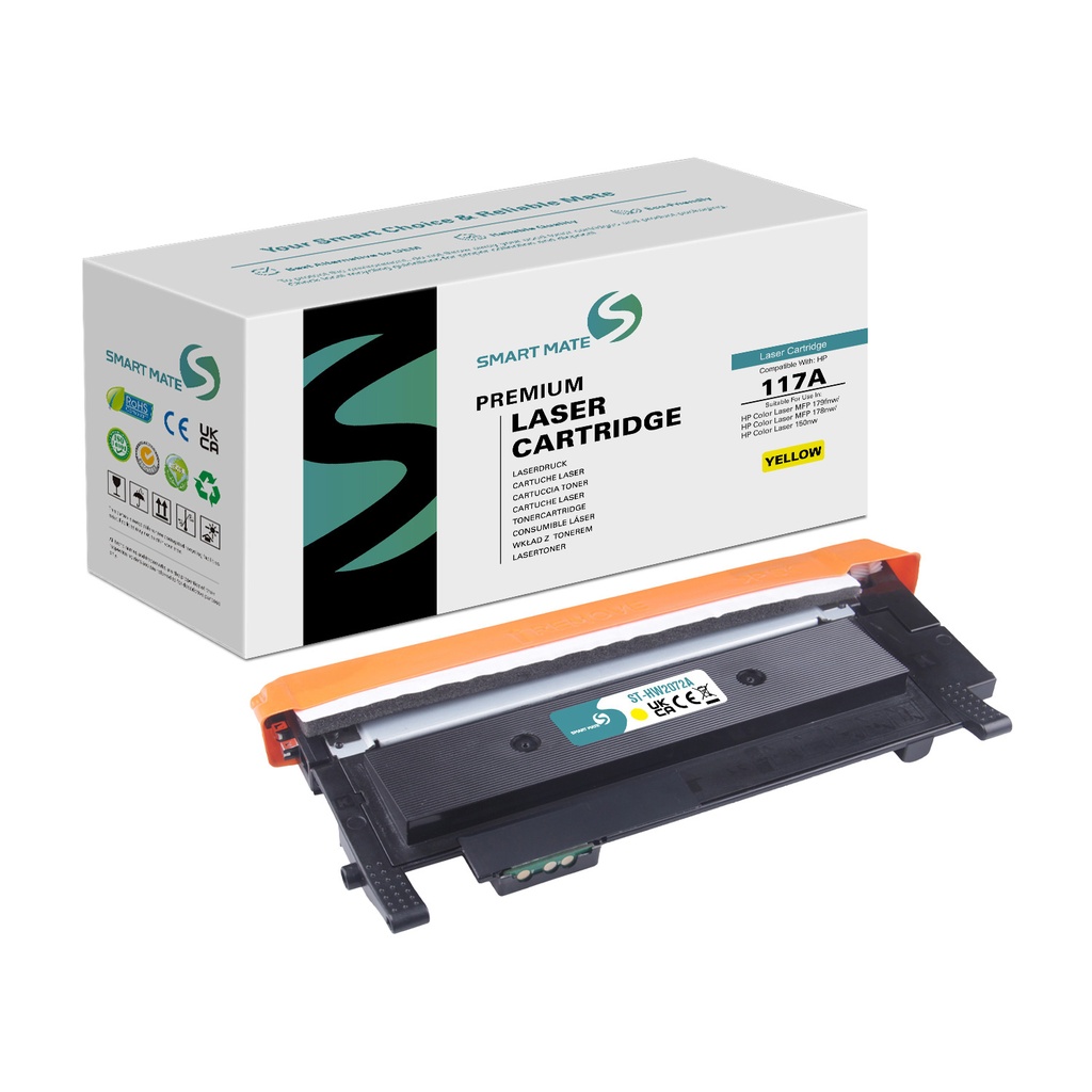 SMART MATE Remanufactured HP W2072A (117A) Toner Yellow