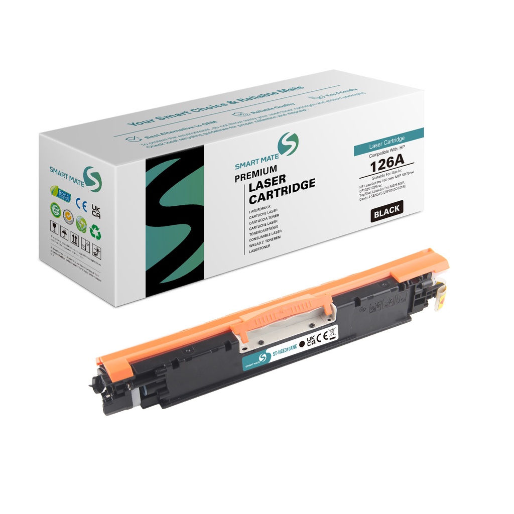 SMART MATE Remanufactured HP CE310A (126A) Toner Black NE