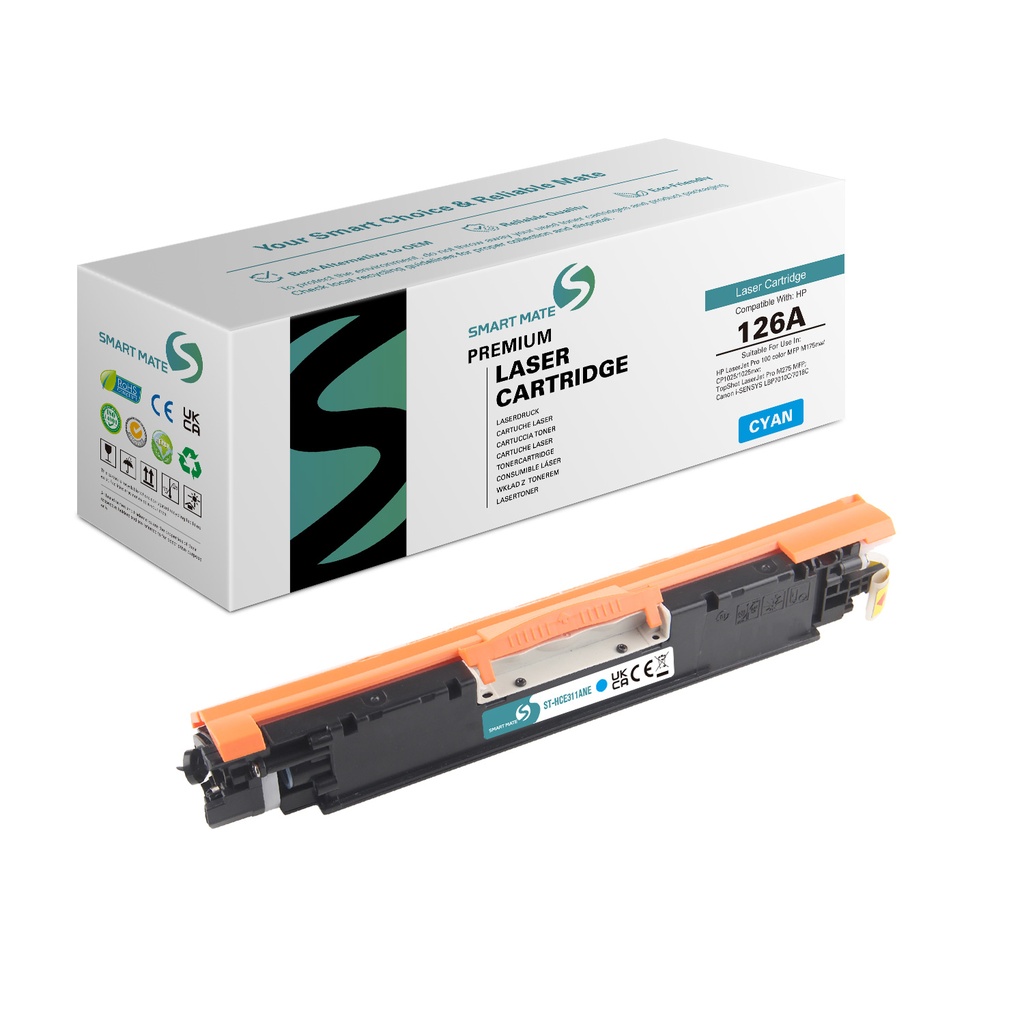 SMART MATE Remanufactured HP CE311A (126A) Toner Cyan NE