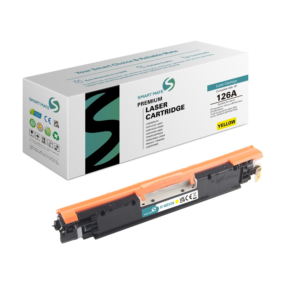 SMART MATE Remanufactured HP CE312A (126A) Toner Yellow NE