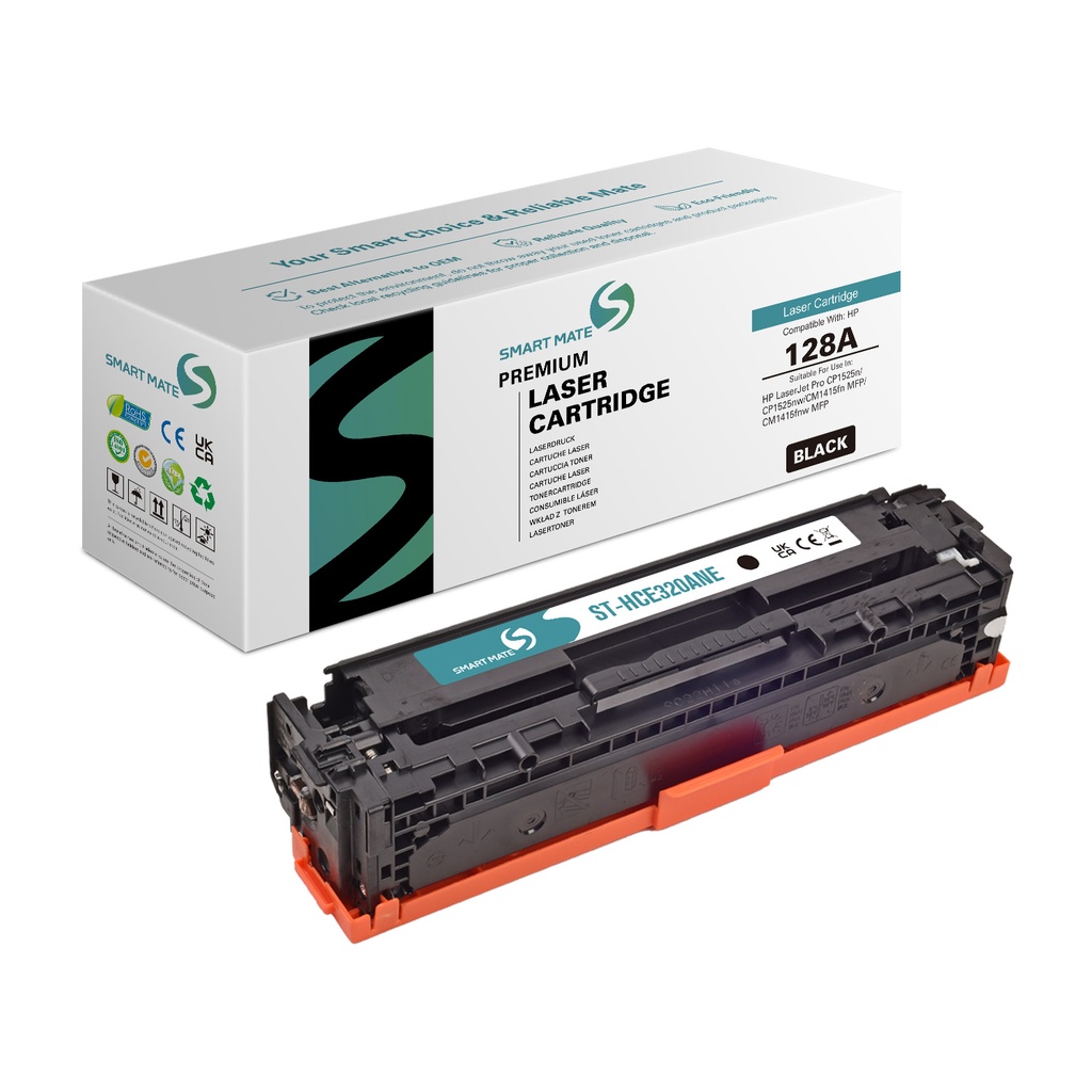 SMART MATE Remanufactured HP CE320A (128A) Toner Black NE