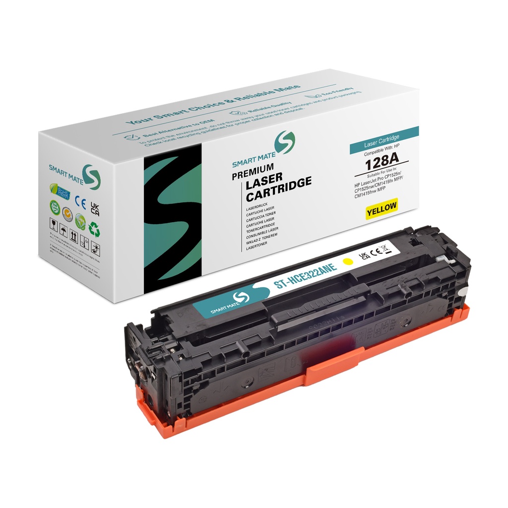 SMART MATE Remanufactured HP CE322A (128A) Toner Yellow NE