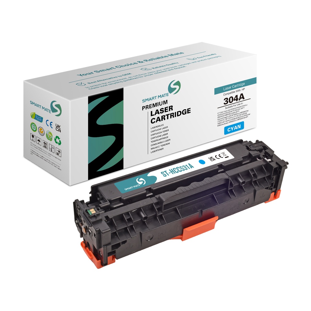 SMART MATE Remanufactured HP CC531A (304A) Toner Cyan NE