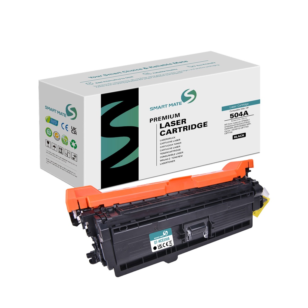 SMART MATE Remanufactured HP CE250A (504A) Toner Black