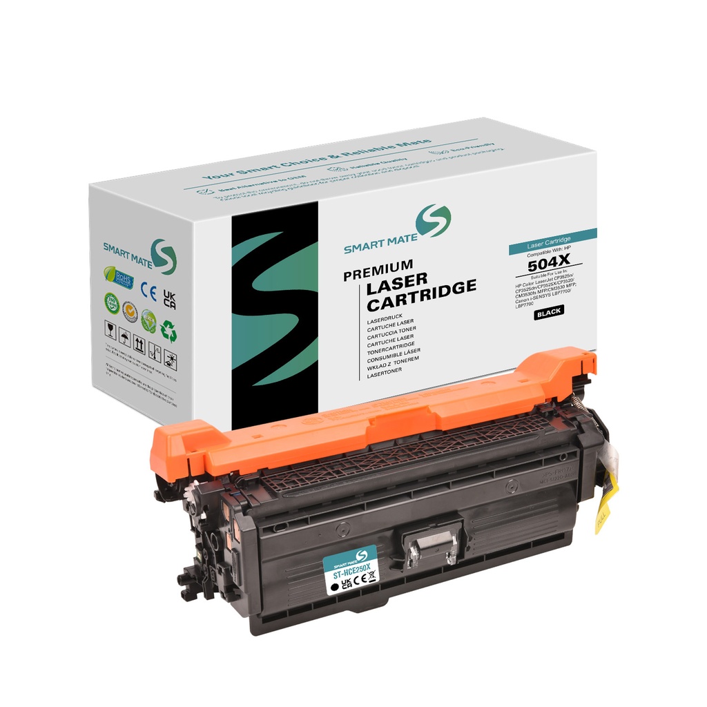 SMART MATE Remanufactured HP CE250X (504X) Toner Black