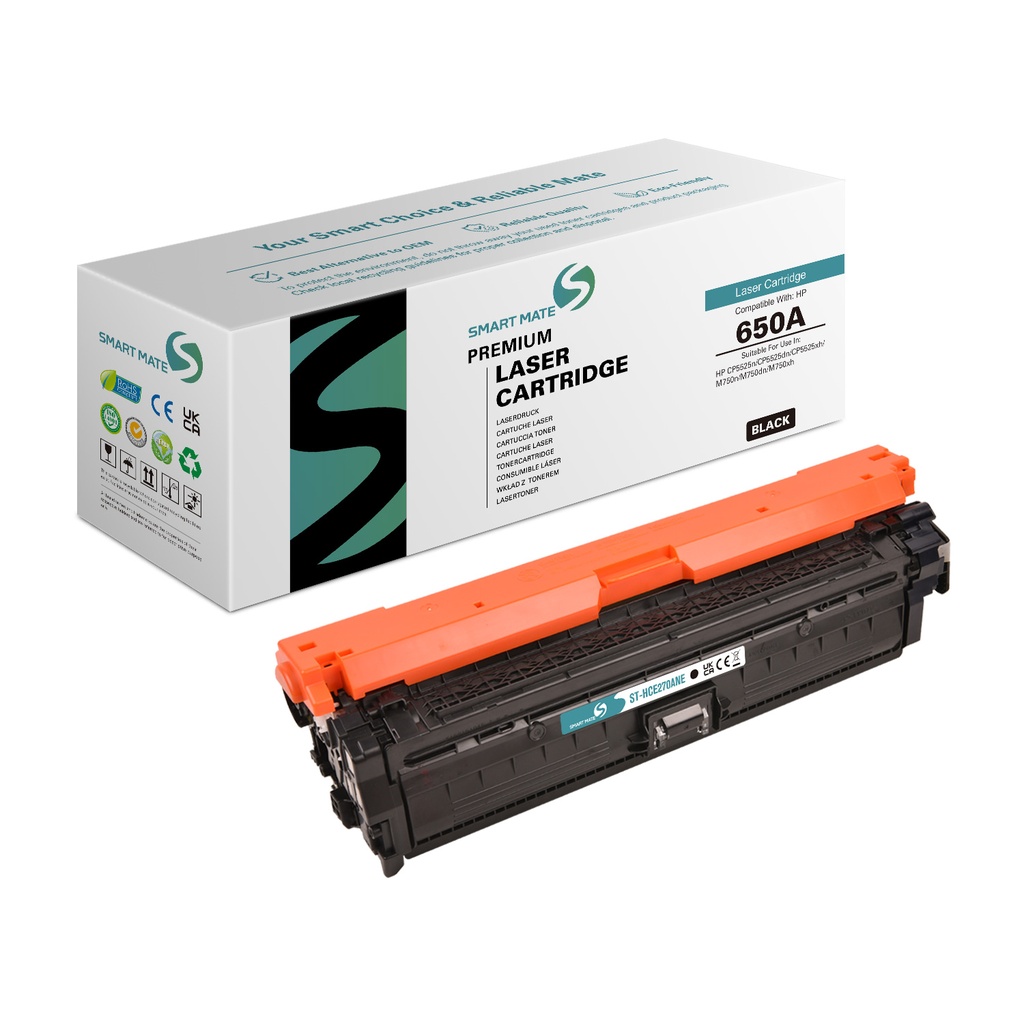 SMART MATE Remanufactured HP CE270A (650A) Toner Black NE